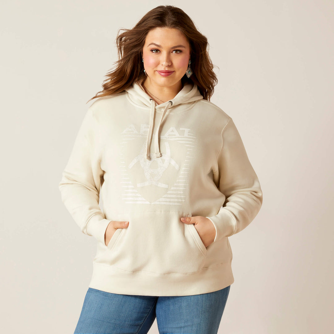 Ariat Women's REAL White Onyx Fading Lines Hoodie