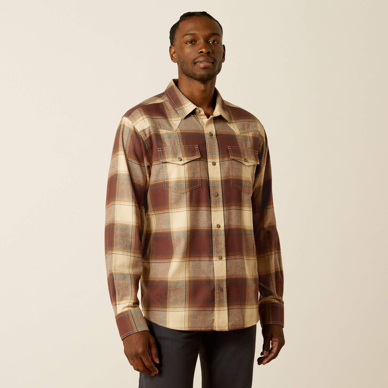 Ariat Men's Brown Hudson Retro Fit Shirt Medium