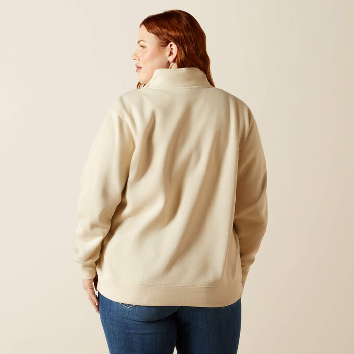 Ariat Women's Oyster Grey Denim and Supply 1/2 Zip Sweatshirt