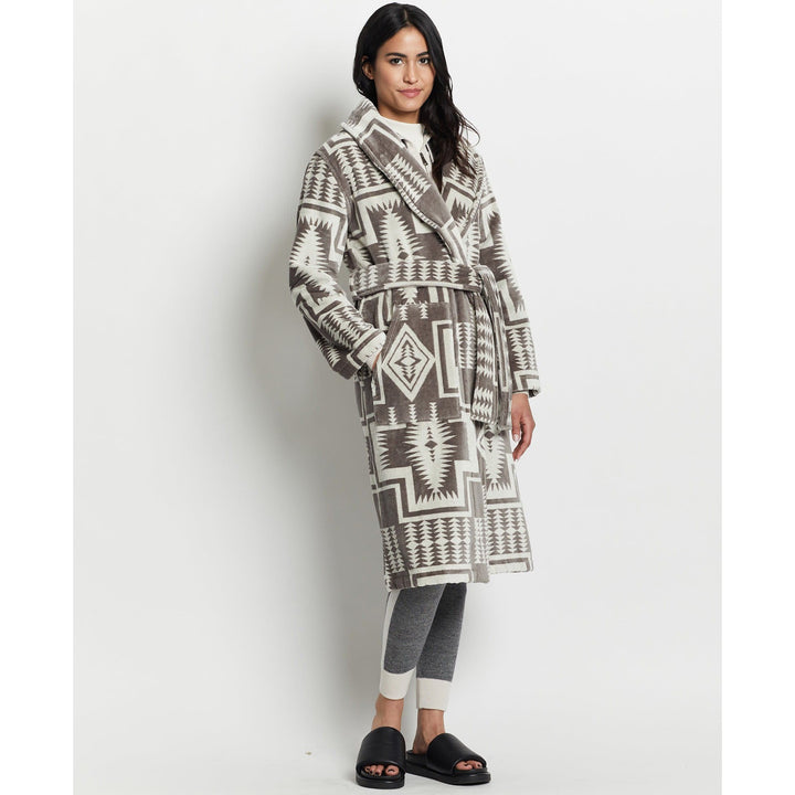 Pendleton Women's Harding Grey Cotton Terry Velour Robe