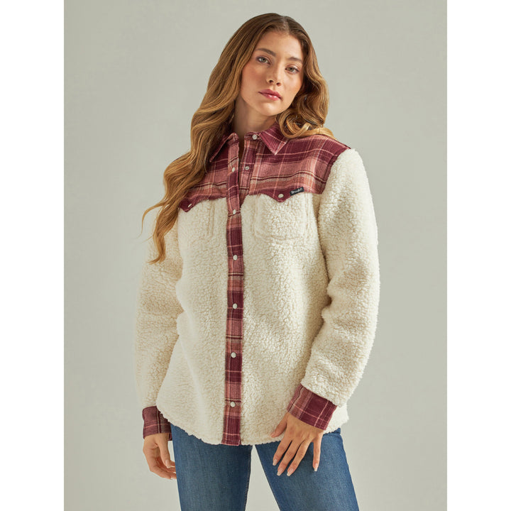 Wrangler Women's Retro Western Boyfriend Sherpa Jacket
