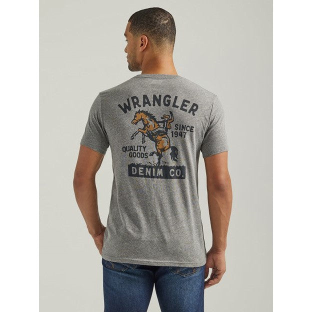 Wrangler Men's Graphite Bucking Cowboy Graphic Tee
