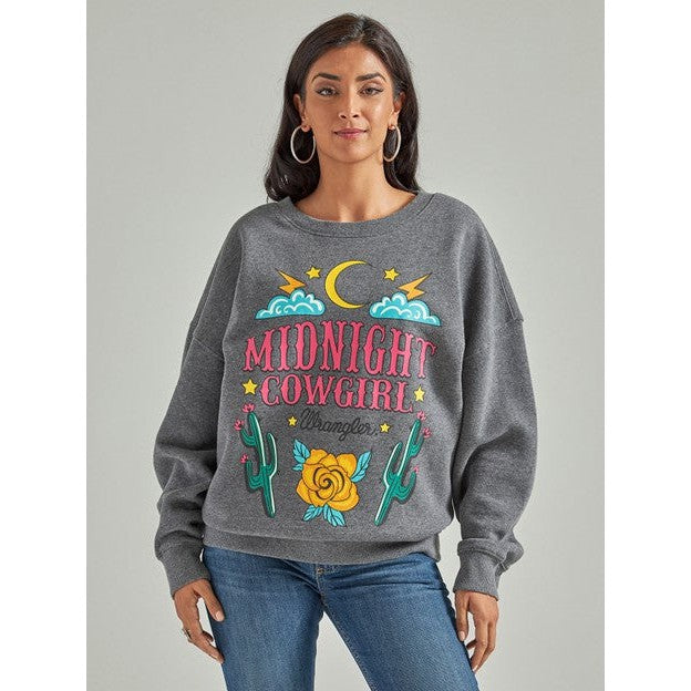 Wrangler Women's Retro Midnight Cowgirl Oversized Sweatshirt
