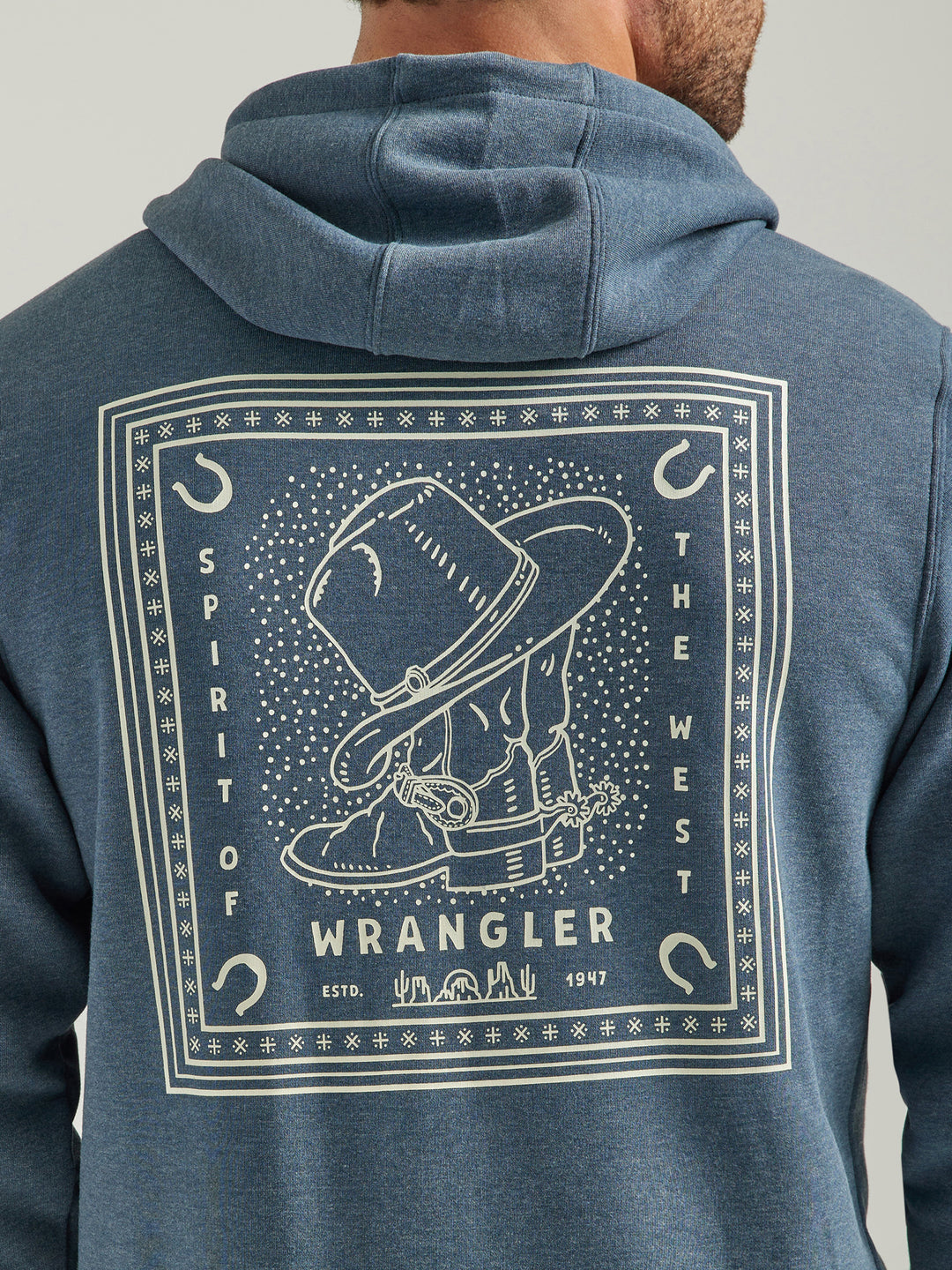 Wrangler Men's Midnight Navy Graphic Logo Full Zip Hoodie