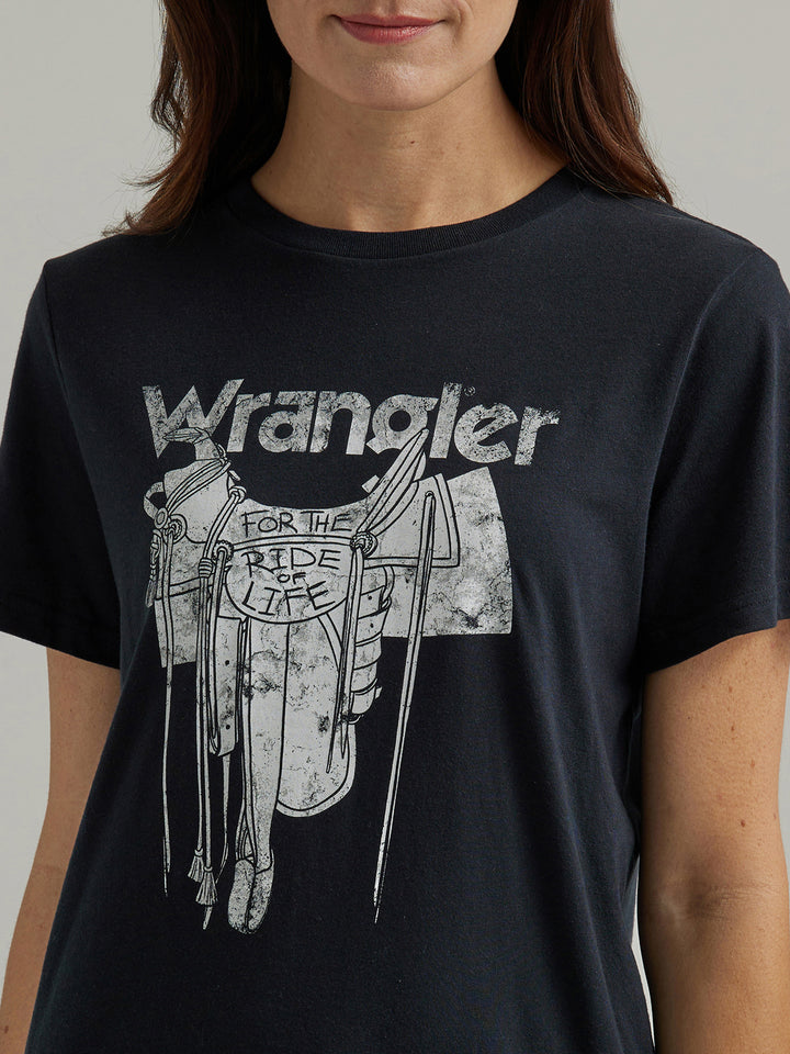 Wrangler Women's Jet Black Saddle Graphic Tee