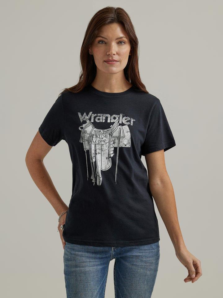 Wrangler Women's Jet Black Saddle Graphic Tee