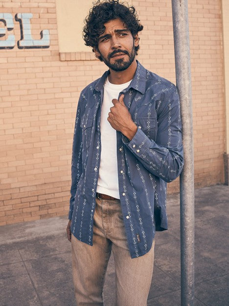 Long Sleeve Denim Wrangler Indigo Denim Shirt Wrangler Men's