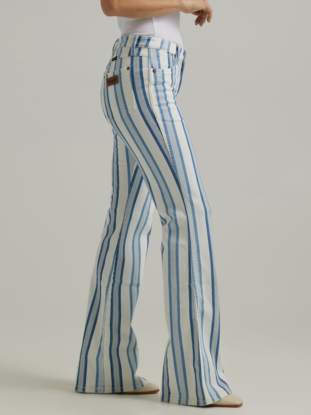 Wrangler Women's Blue Stripe Gabby Retro Bailey Flare Jean