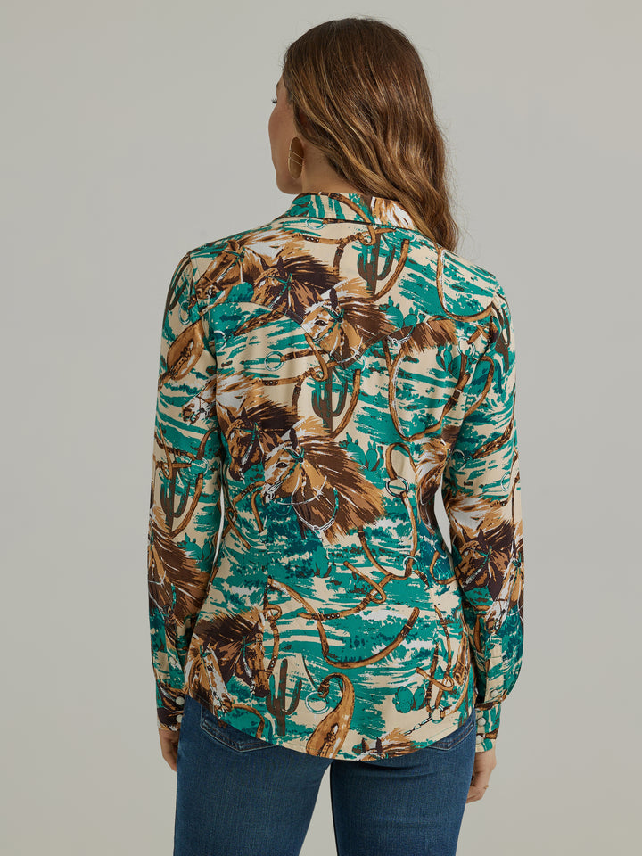 Wrangler Women's Retro Southwestern Snap Shirt