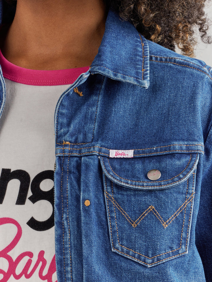 Wrangler Women's Barbie Zip Front Denim Jacket