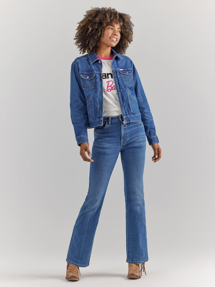 Wrangler Women's Barbie Zip Front Denim Jacket