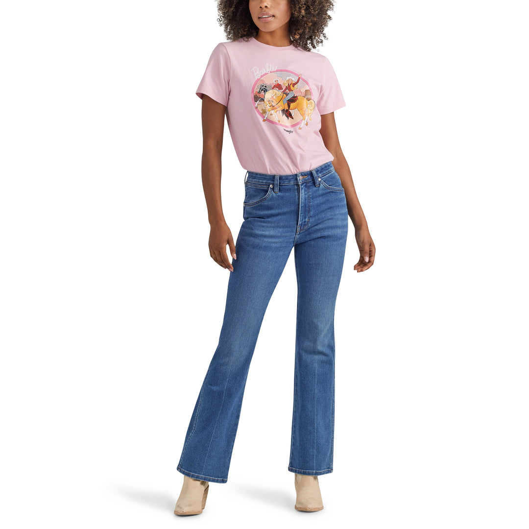 Wrangler Women's Barbie Positive Pink Cowgirl Graphic Tee