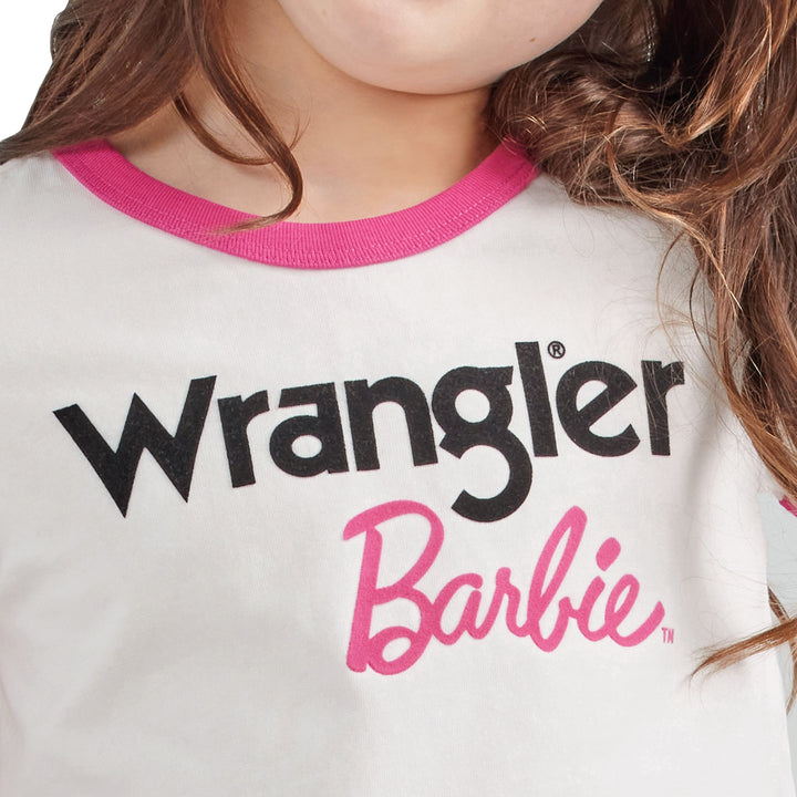 Wrangler Girl's Barbie Logo Ringer Tee