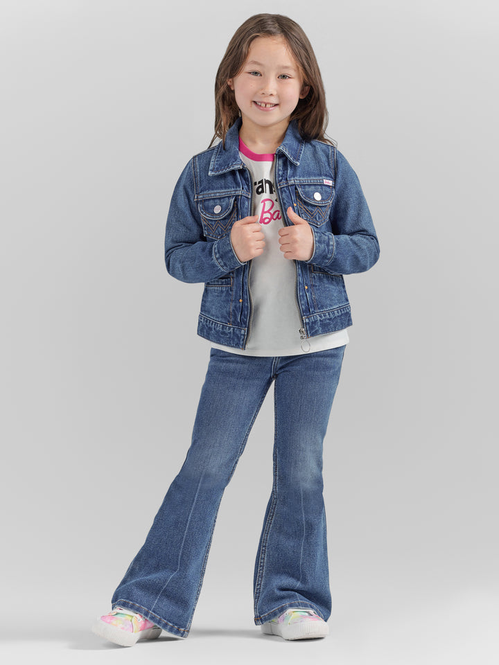 Wrangler Girl's Barbie Zip Front Denim Jacket