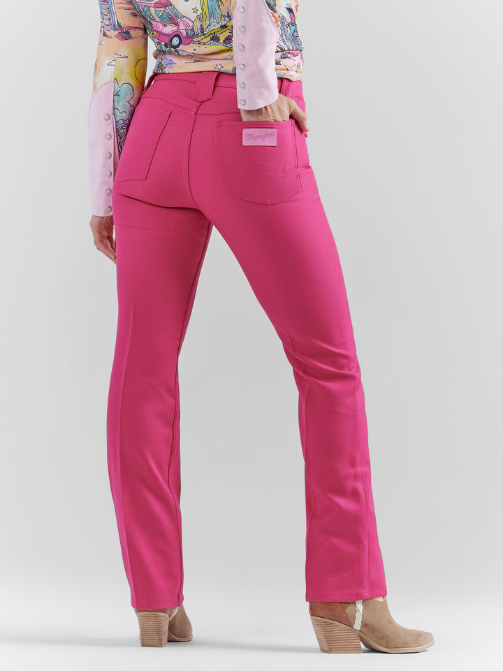 Wrangler Women's Barbie Pink High Rise Wrancher Pant