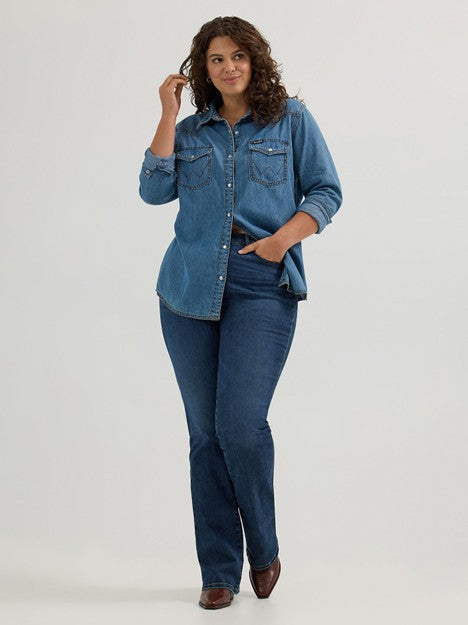 Wrangler Women's Bespoke Lacey High Rise Boot Cut Jean