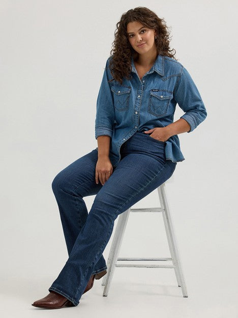 Wrangler Women's Bespoke Lacey High Rise Boot Cut Jean