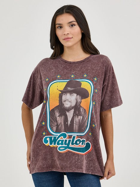 Wrangler Women's Fudge Comet Oversized Waylon Jennings Band Tee