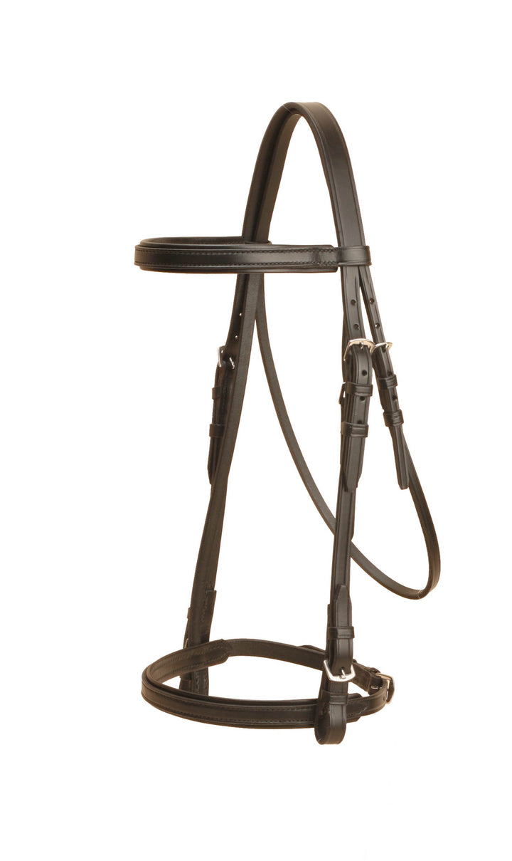 Tory Leather Padded Bridle with Buckle Bit Ends