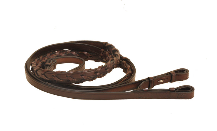 Tory Leather 54" Laced Rein with Stud Hooks