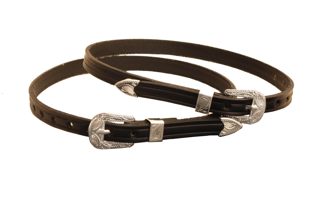 Tory Leather Silver Buckle English Spur Straps