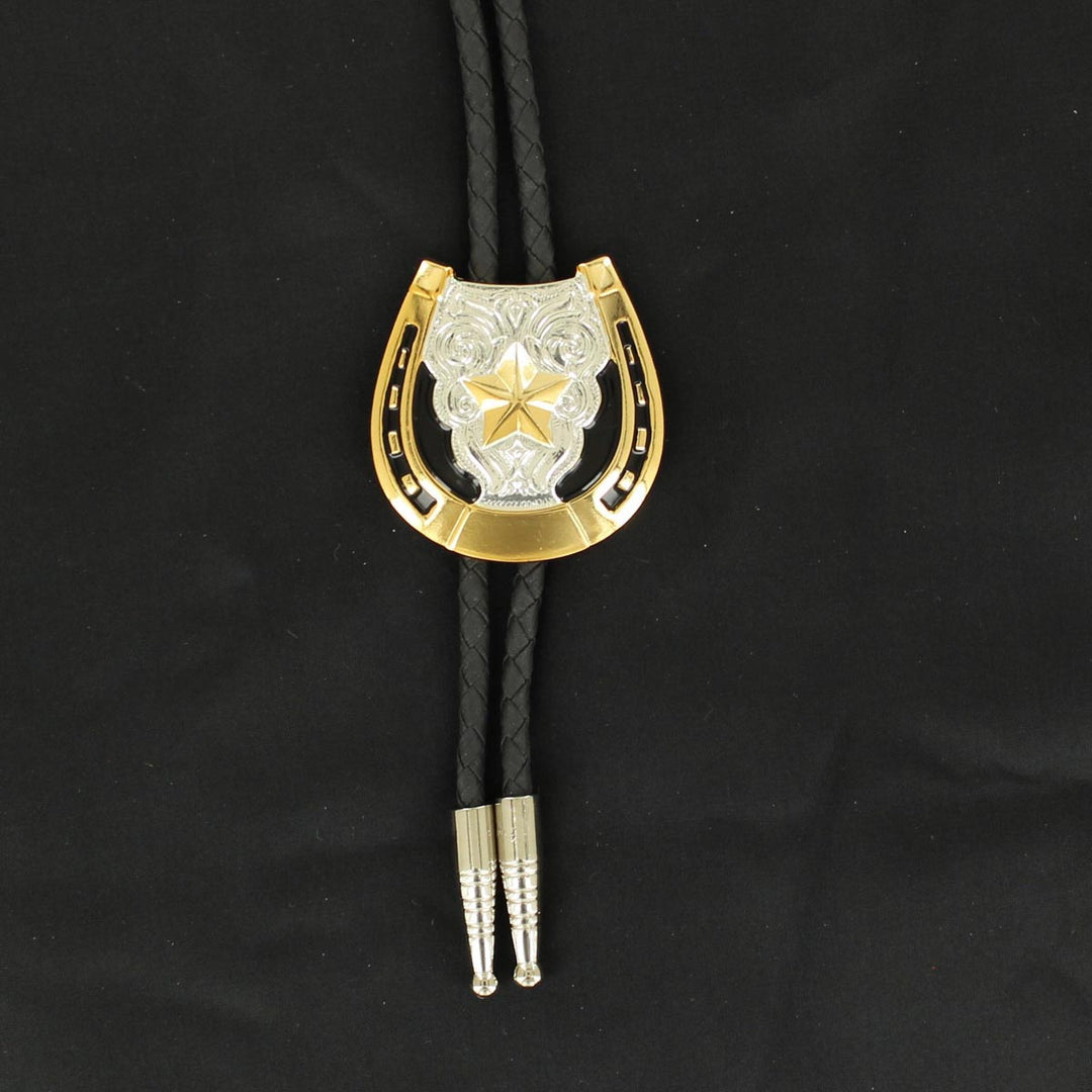 M&F Western Gold Horseshoe Bolo Tie