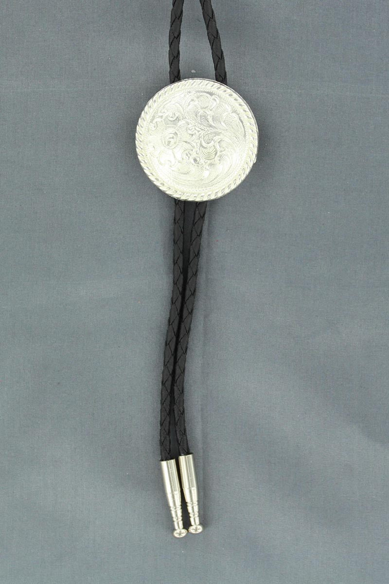 M&F Western Silver Round Bolo Tie