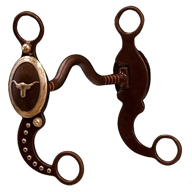 Antiqued Medium Port with Copper Inlay Longhorn Show Bit