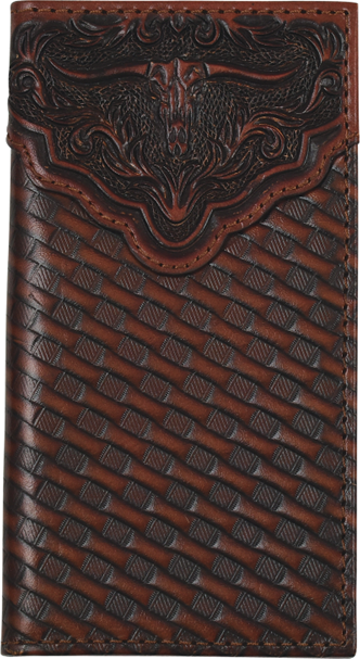 Justin Basketweave and Steerhead Leather Junior Rodeo Wallet