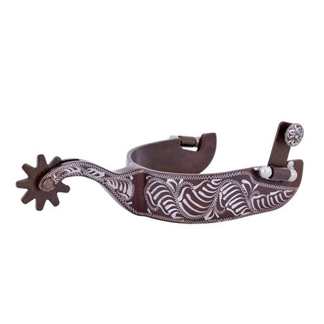 Antiqued Floral Engraved Show Spurs