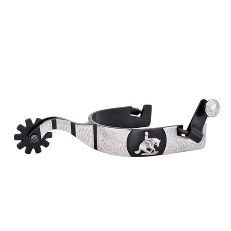 Black Satin Sliding Reiner Motif Reining Spur