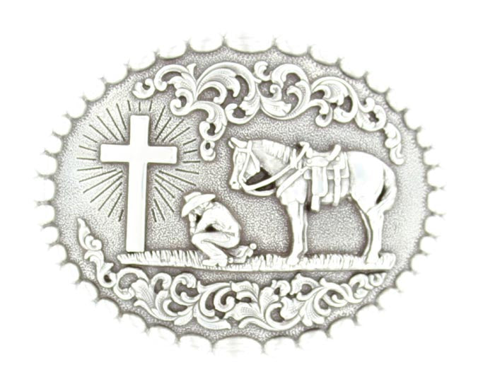 Nocona Cowboy Prayer Belt Buckle