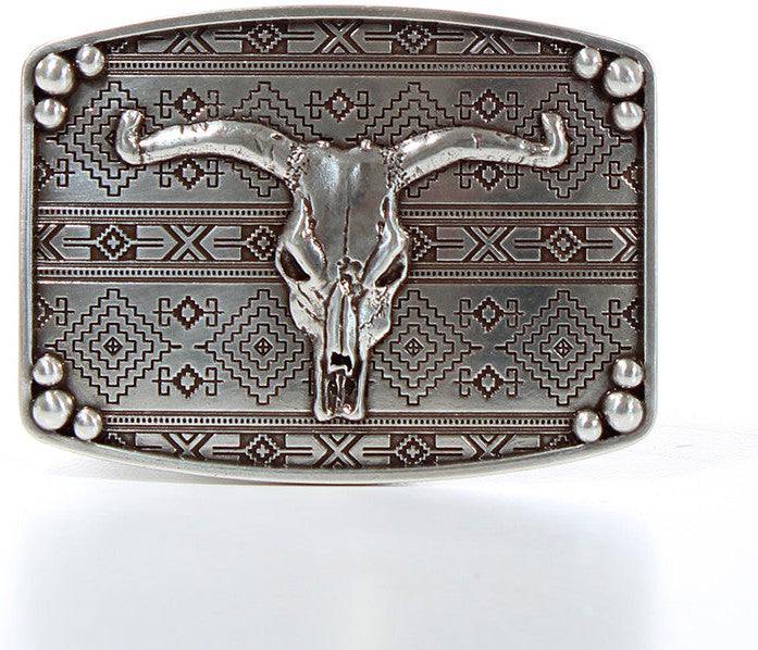 Nocona Rectangle Bull Skull Belt Buckle