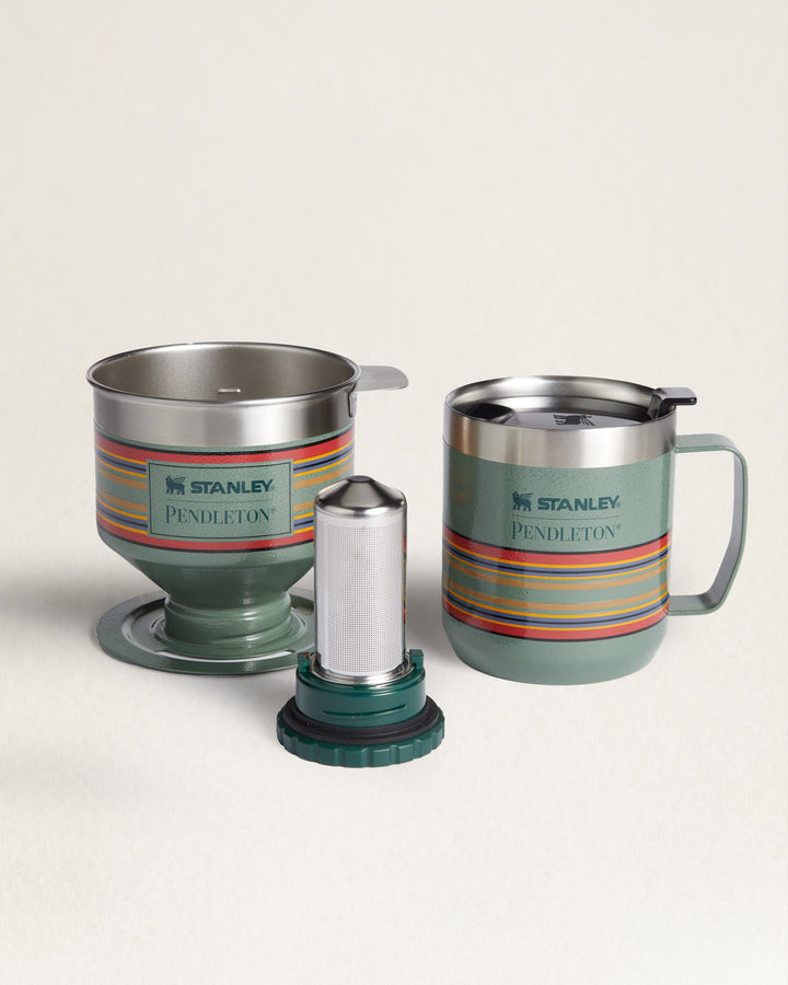 Pendleton Stanley Hammertone Green Pour Over Coffee Set