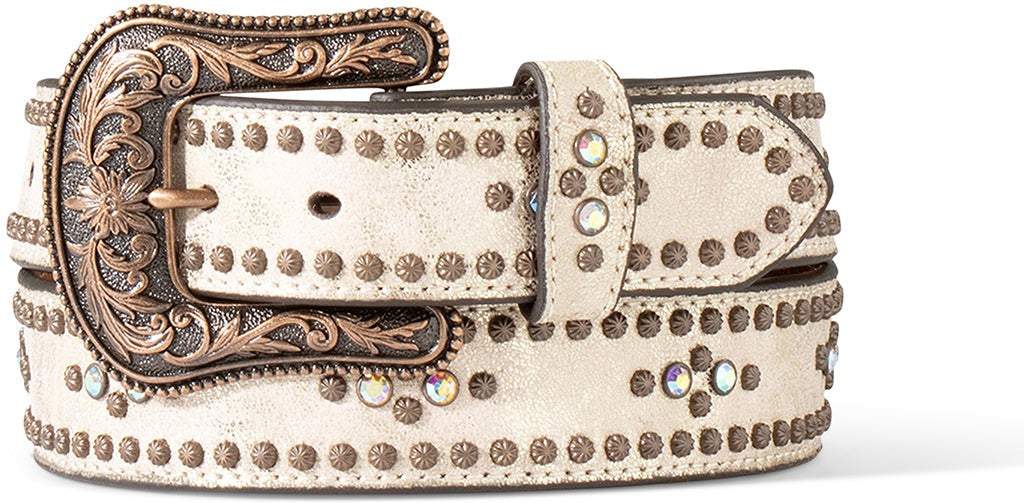 Ariat Women's Metallic Leather and Copper Studded Belt
