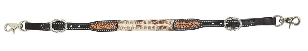 Rafter T Ranch Hair On with Floral Spots Wither Strap