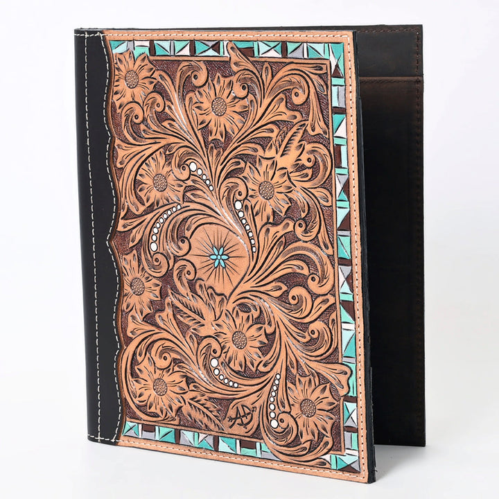 American Darling Floral Hand Tooled Genuine Leather Western Portfolio