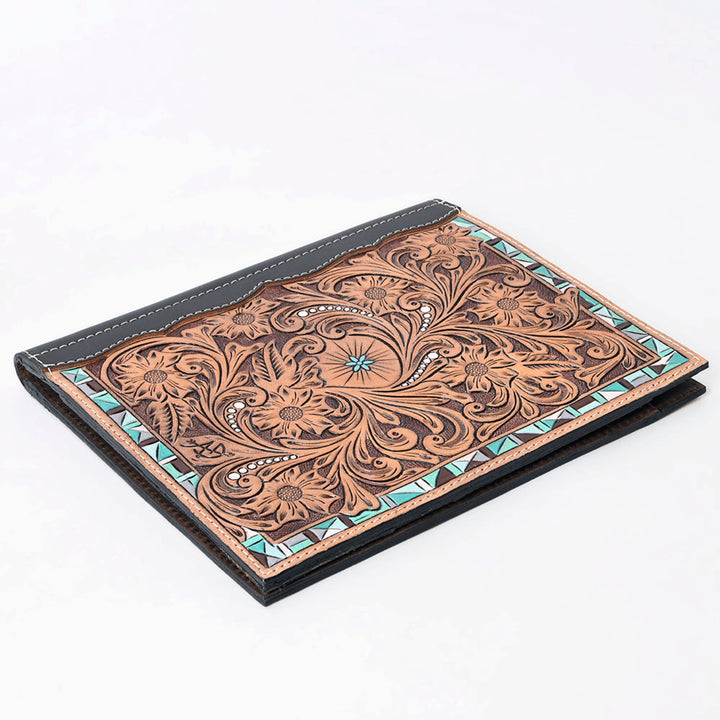 American Darling Floral Hand Tooled Genuine Leather Western Portfolio