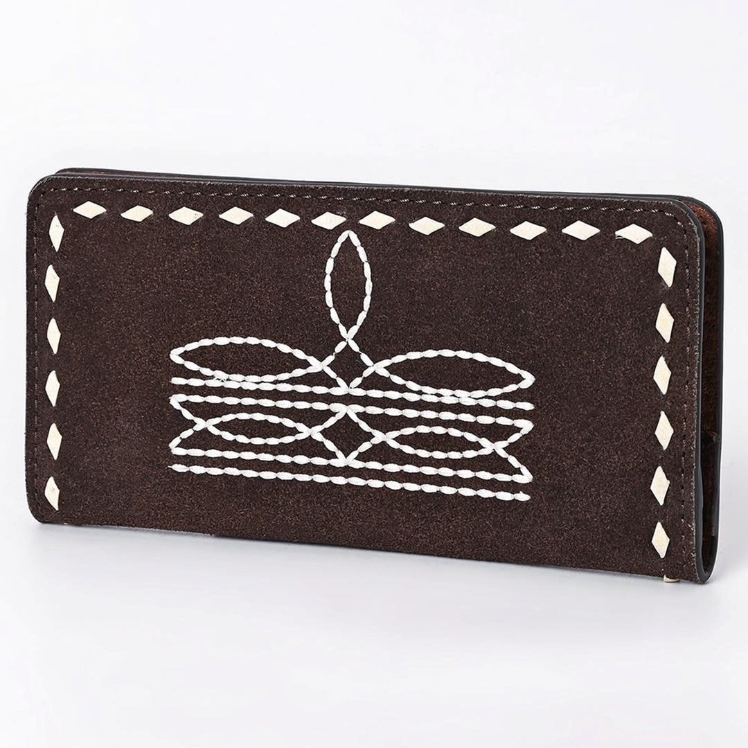 American Darling Brown Suede Boot Stitched Wallet