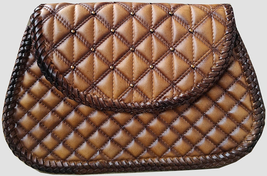 American Darling Genuine Leather Quilted and Studded Bag