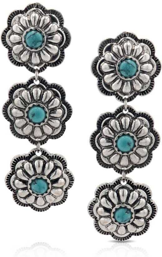 Montana Silversmiths Triple Bloom Concho Earrings
