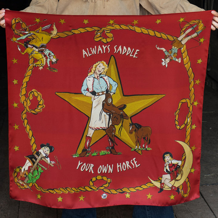 Fringe Scarves Red Always Saddle Your Own Horse Scarf