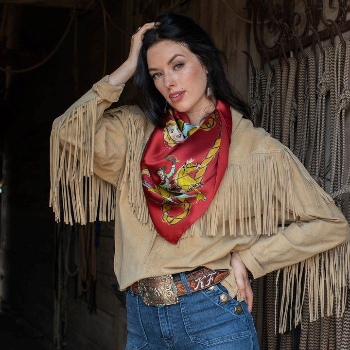 Fringe Scarves Red Always Saddle Your Own Horse Scarf