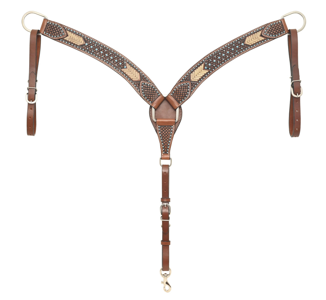 Rafter T Ranch Turquoise and Rawhide Collection Breast Collar