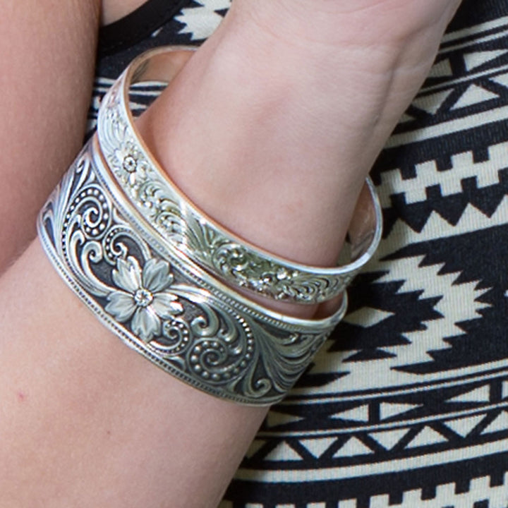 Montana Silversmiths Antiqued Engraved Narrow Cuff Bracelet