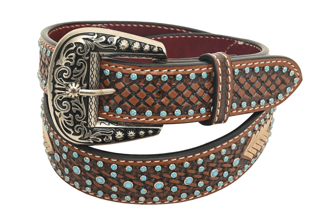 Rafter T Ranch Women's Turquoise and Rawhide Belt