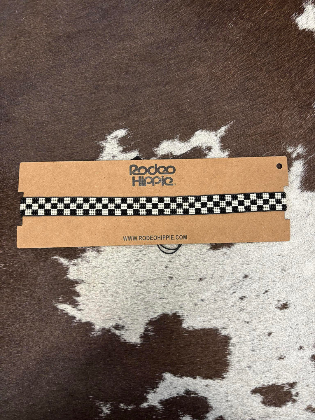 Rodeo Hippie Black Check Hatband