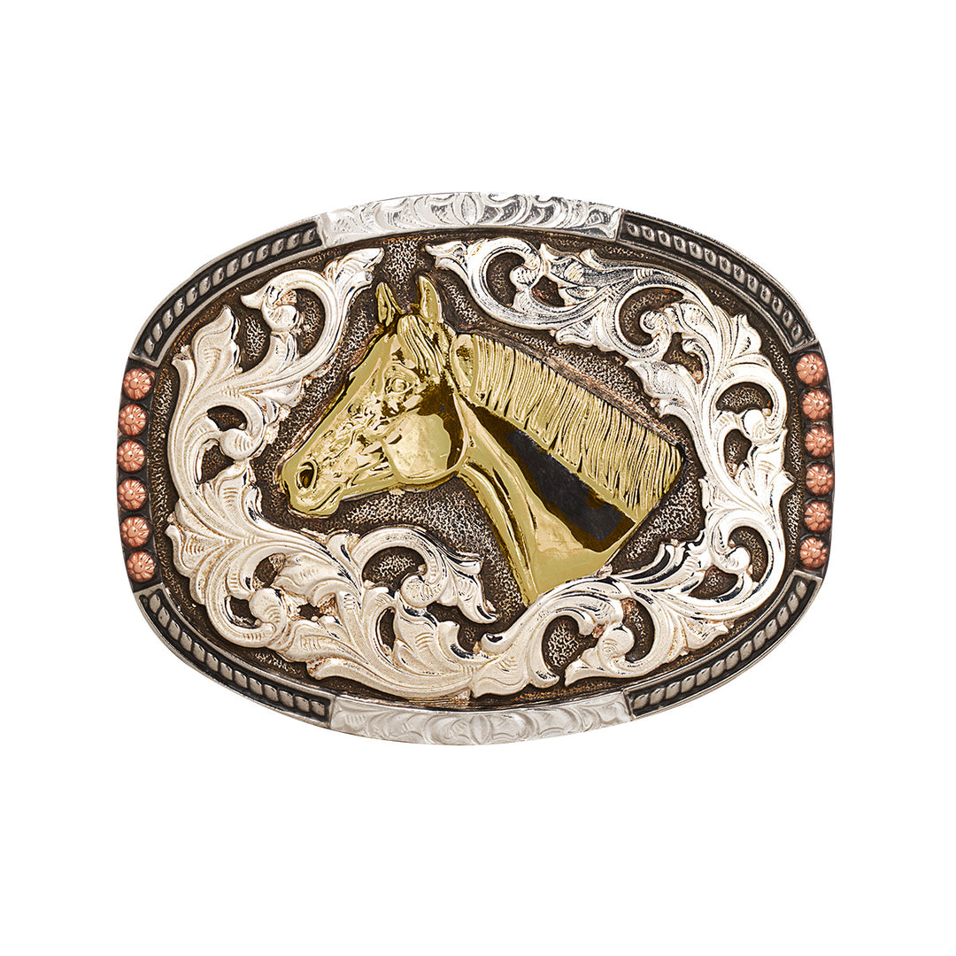 Crumrine Western Horse Head Belt Buckle