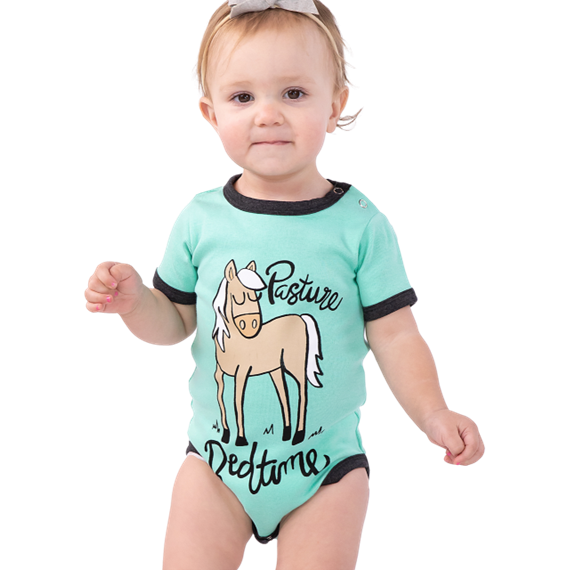 Lazy One Infant Mint Pasture Bedtime Creeper Onsie