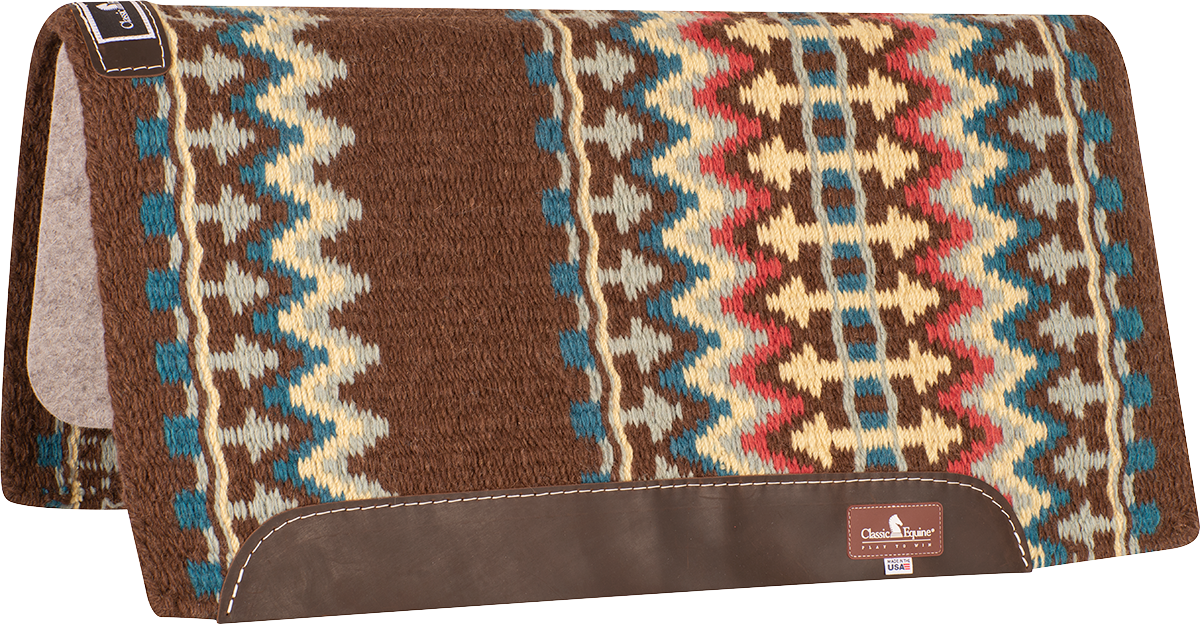 NEW! Classic Equine Zone Wool Top Western Saddle Pad 32×34 – 3/4″ main image 1